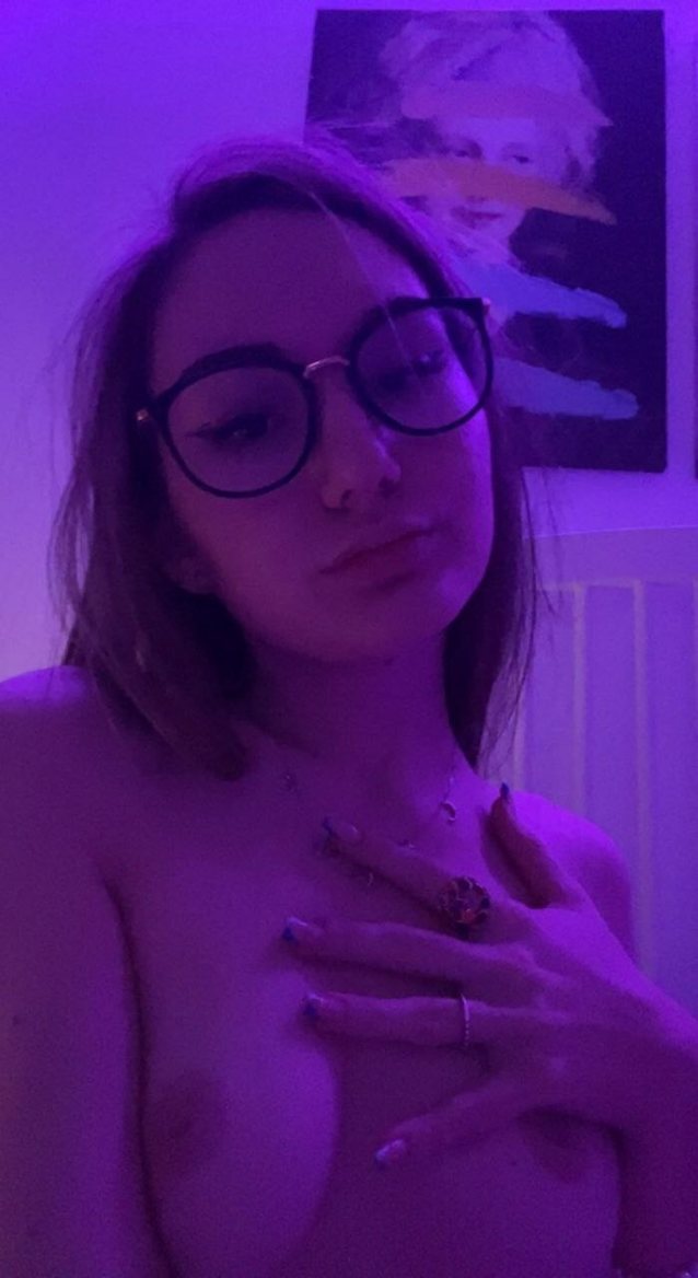 teen, purple, glasses