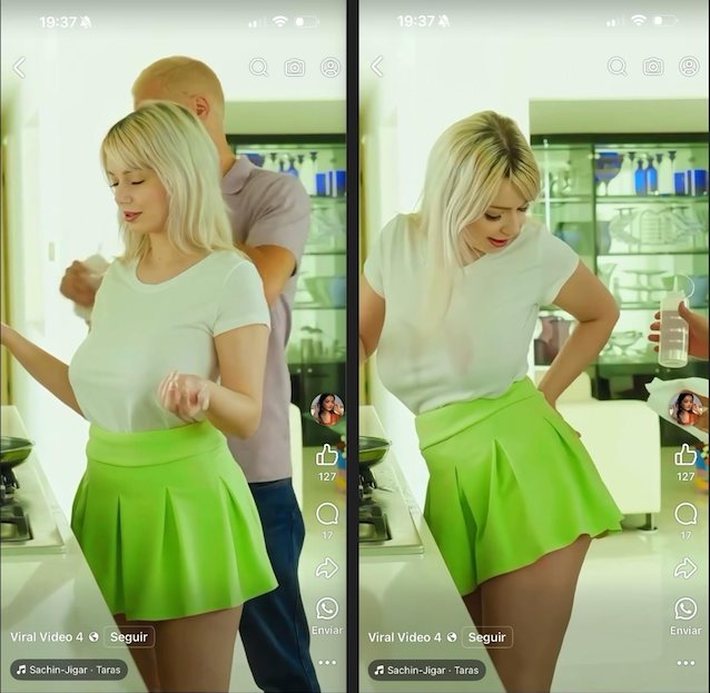 blonde, tits, kitchen, green dress, jessica starling