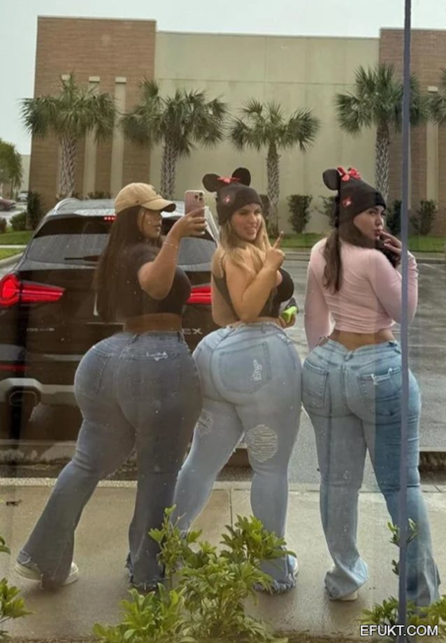 street, public, jeans, huge asses, big asses