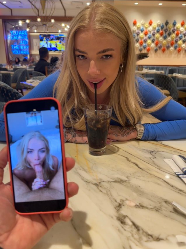 blonde, blowjob, phone