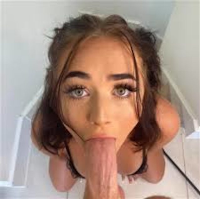 brunette, blowjob, hazel eyes