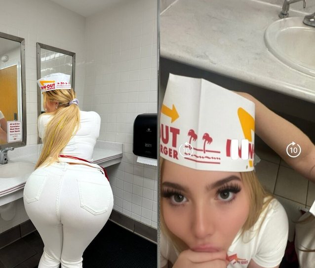 bathroom, in n out, leaked, burger