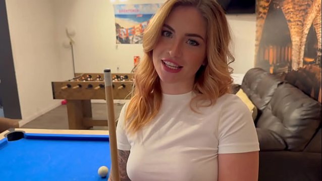 blonde, pool table, big boobs