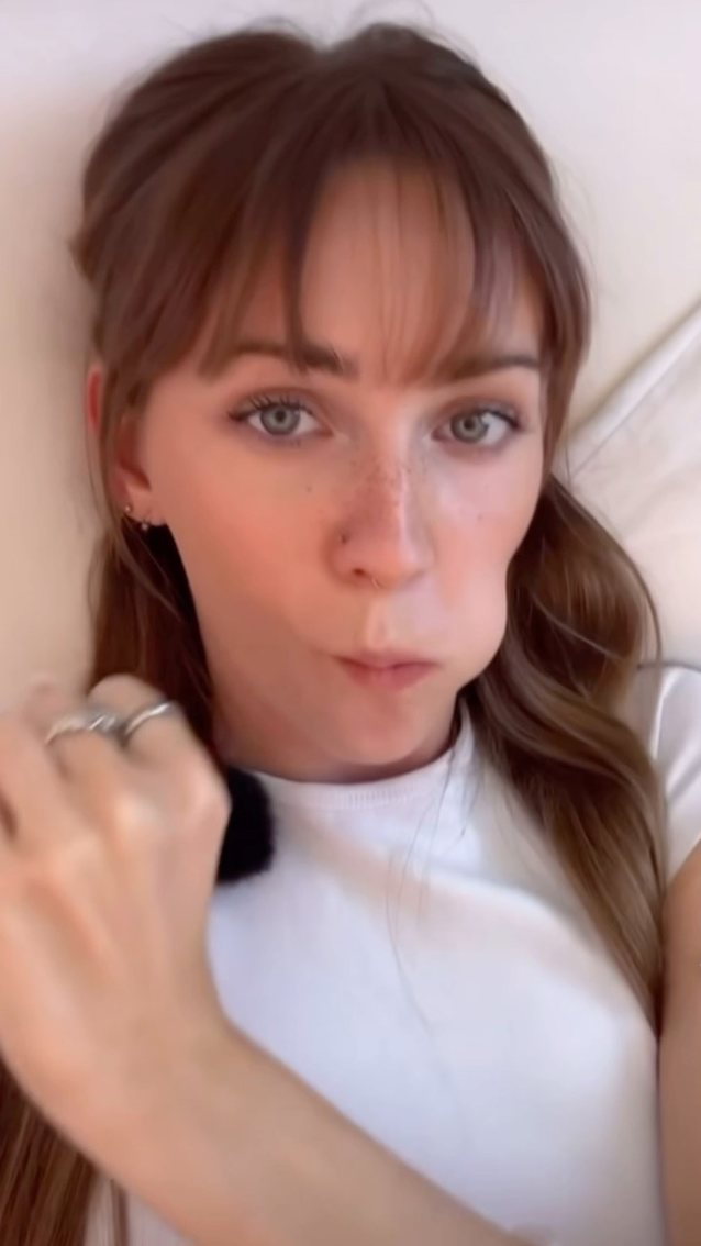 brown hair, bangs, blowjob, tiktok, teen