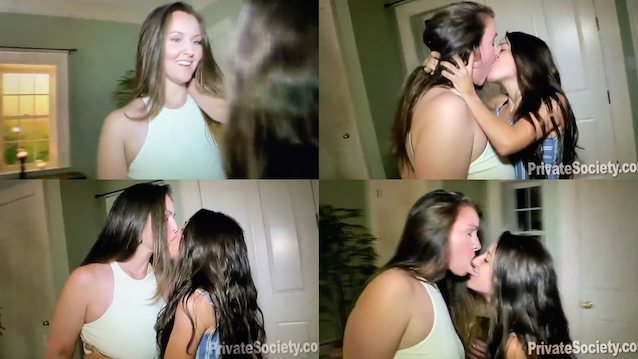 lesbian homemade kissing