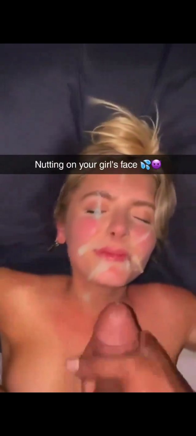 amateur, blonde, facial, cumshot