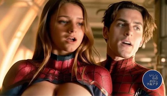 big tits, blond, big breasts, spiderman, cute