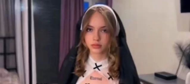 amateur, russian, cosplay, nun, big tits