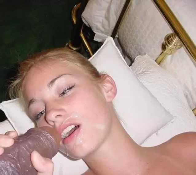 black, blonde, stright, facial, cumshot