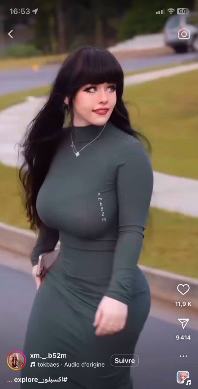 big tits, goth, curvy, thicc, brunette