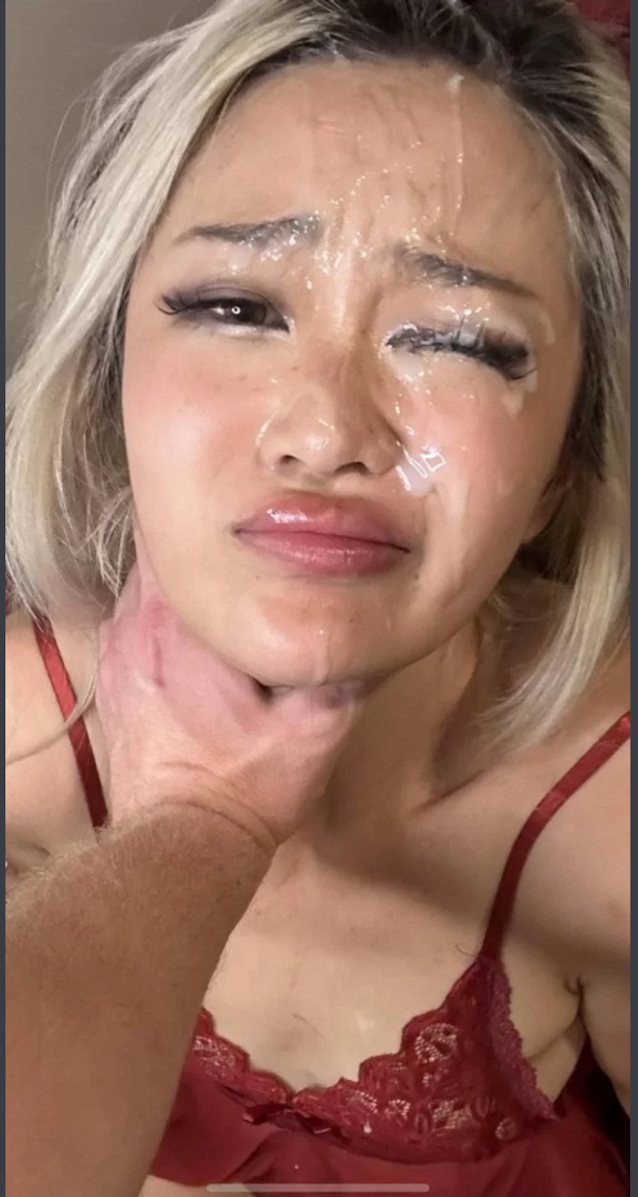 blonde facial small boobs