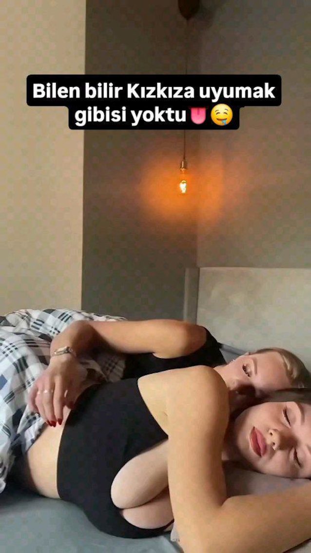 lesbians, sleeping, boobs, big boobs