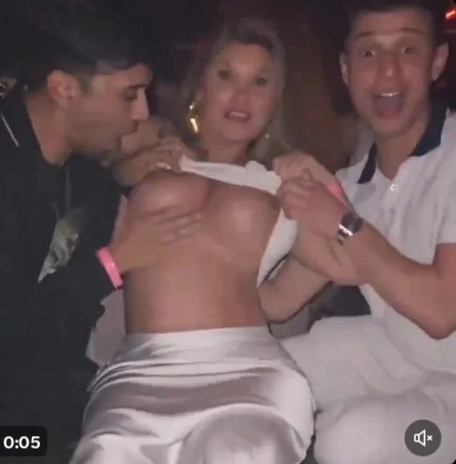 blonde, milf, bar, threesome, huge tits