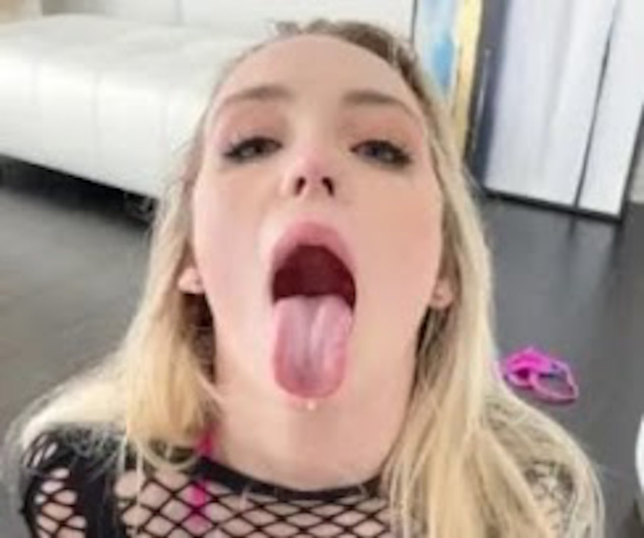 blonde facial fishnet