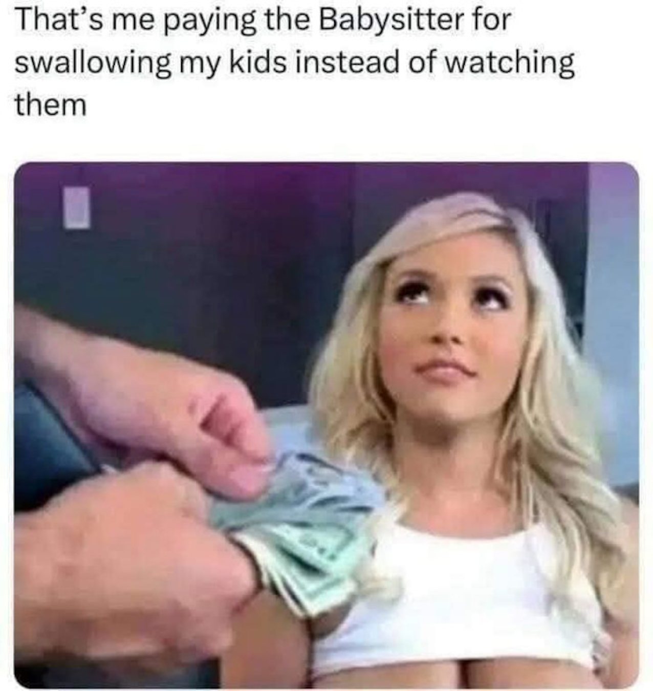 babysitter meme blonde