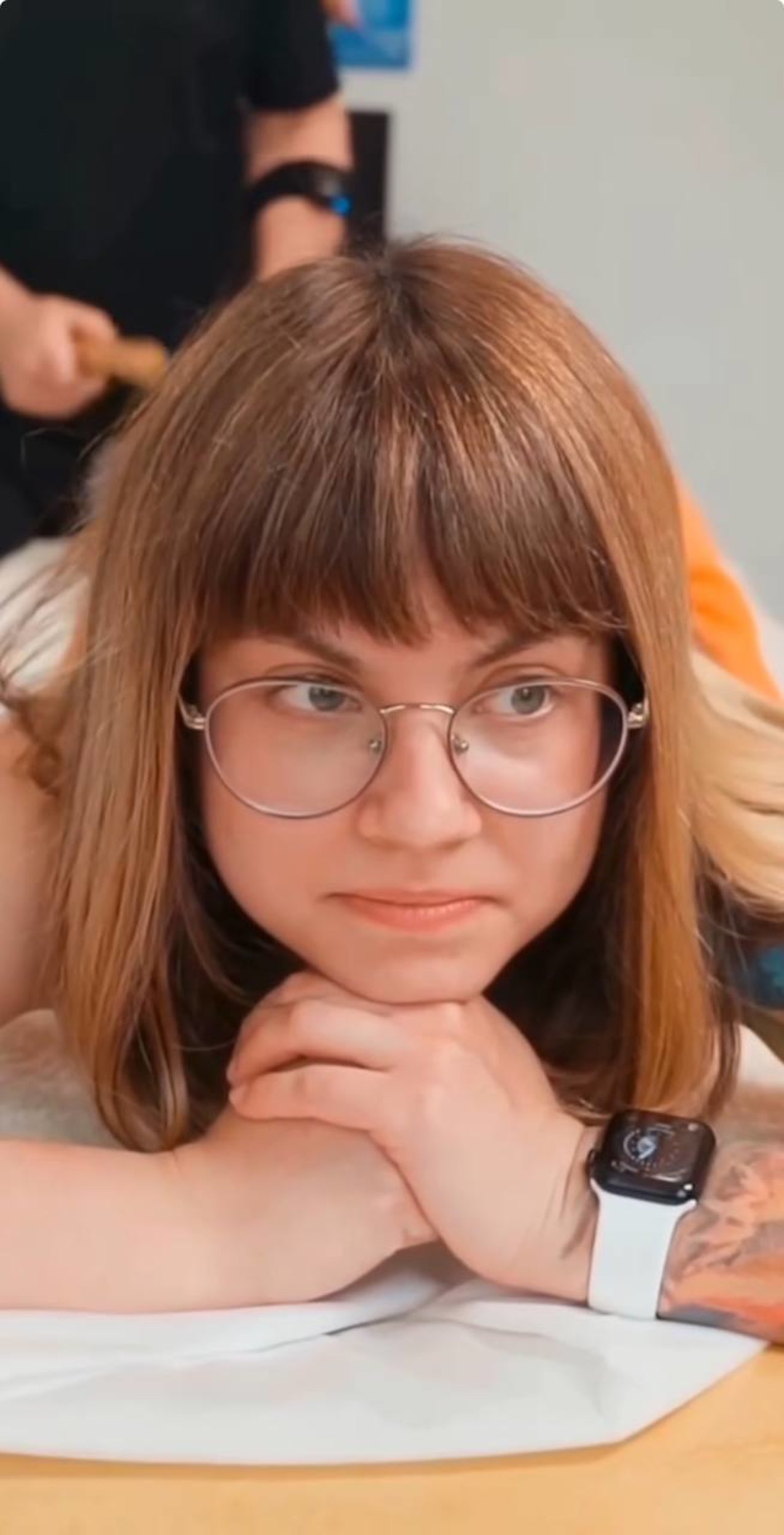 glasses teen blonde