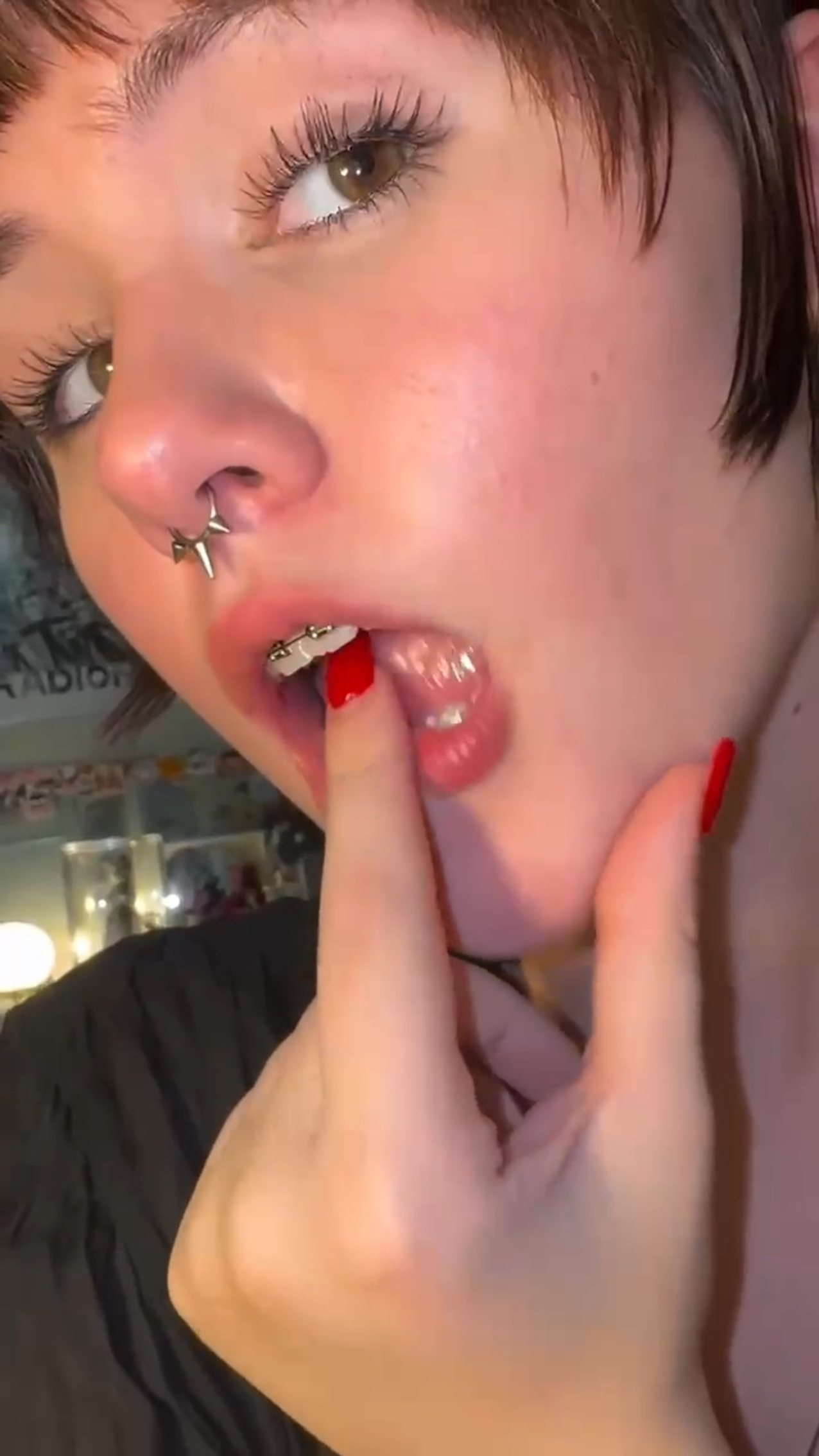 white piercings throat