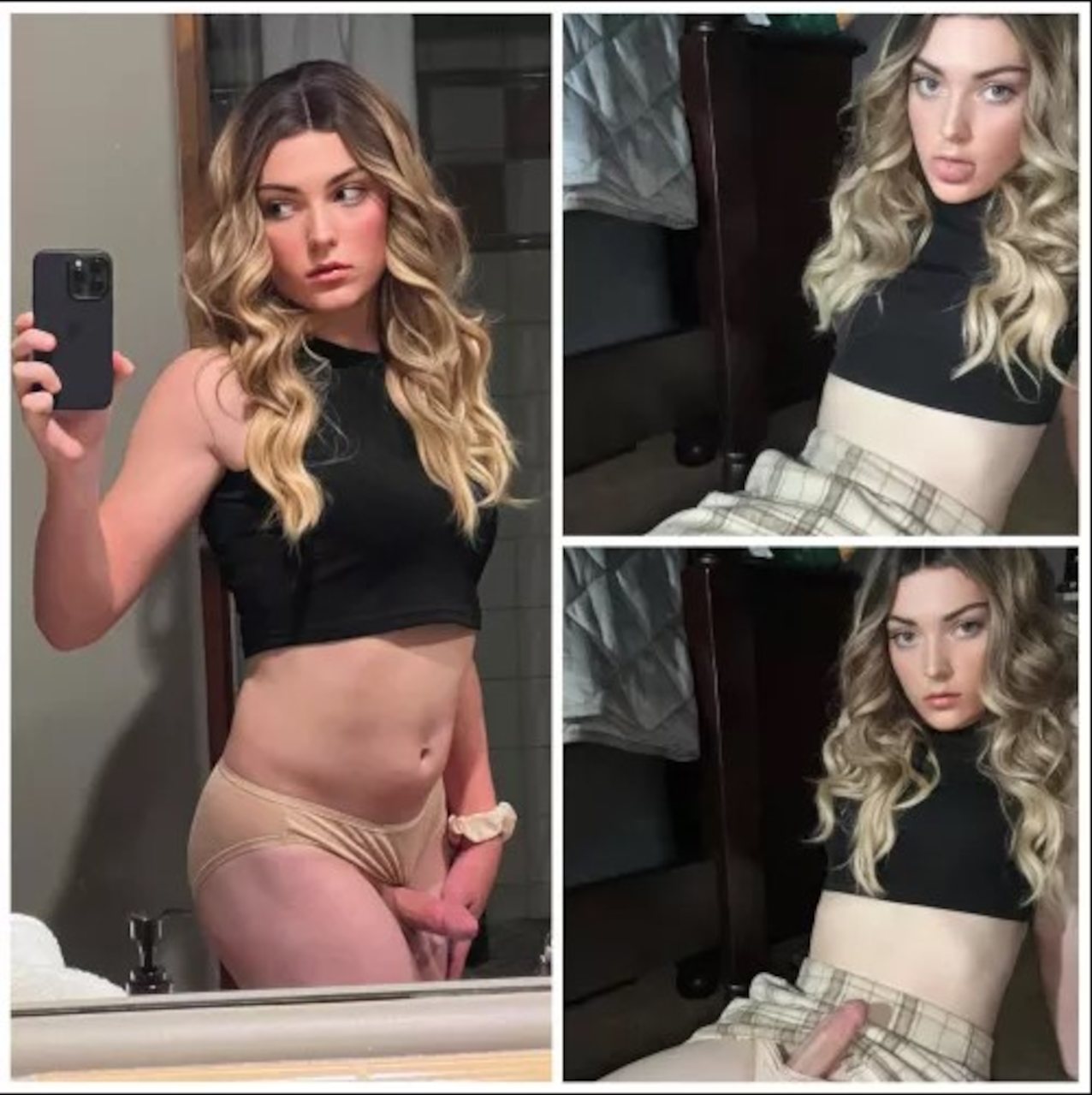 blonde mirror shemale