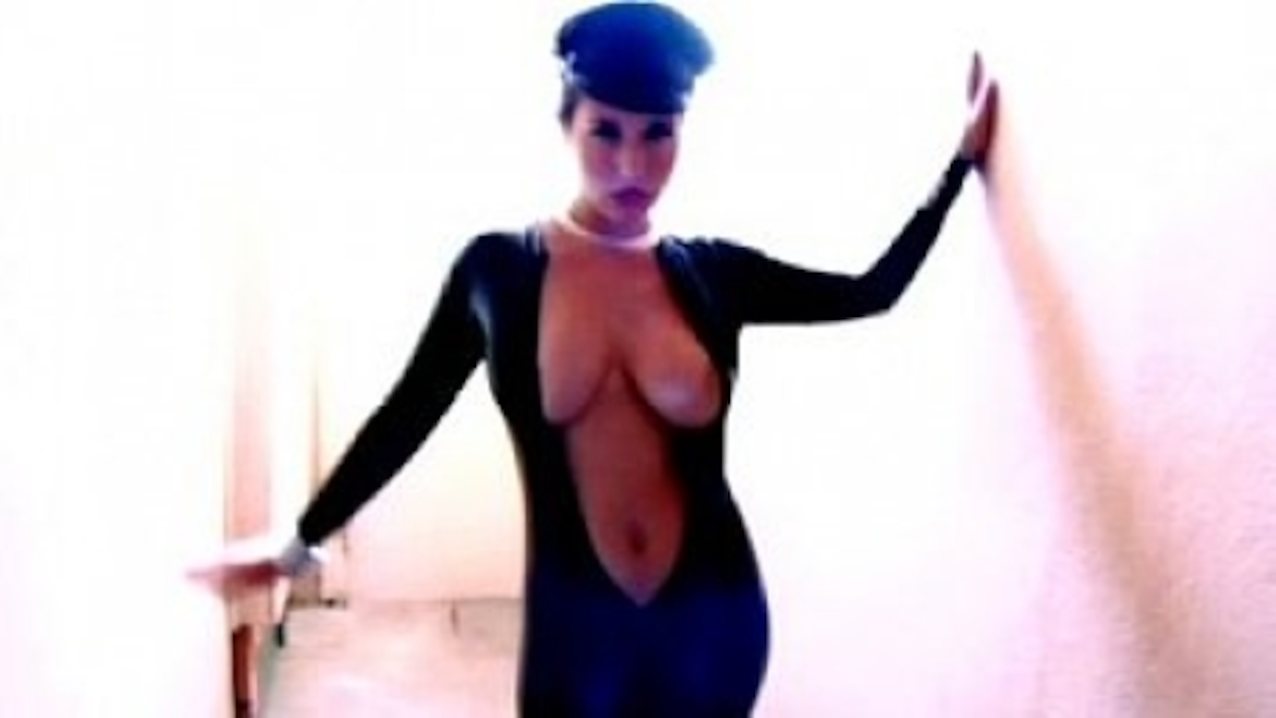 latex brunette busty