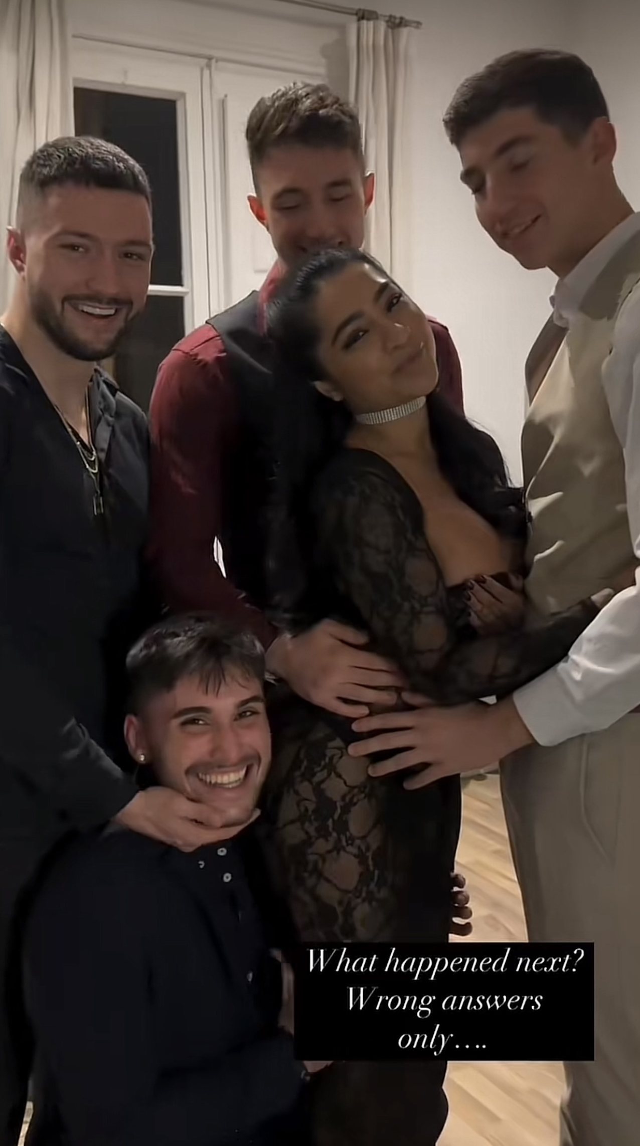 big boobs dark hair fivesome