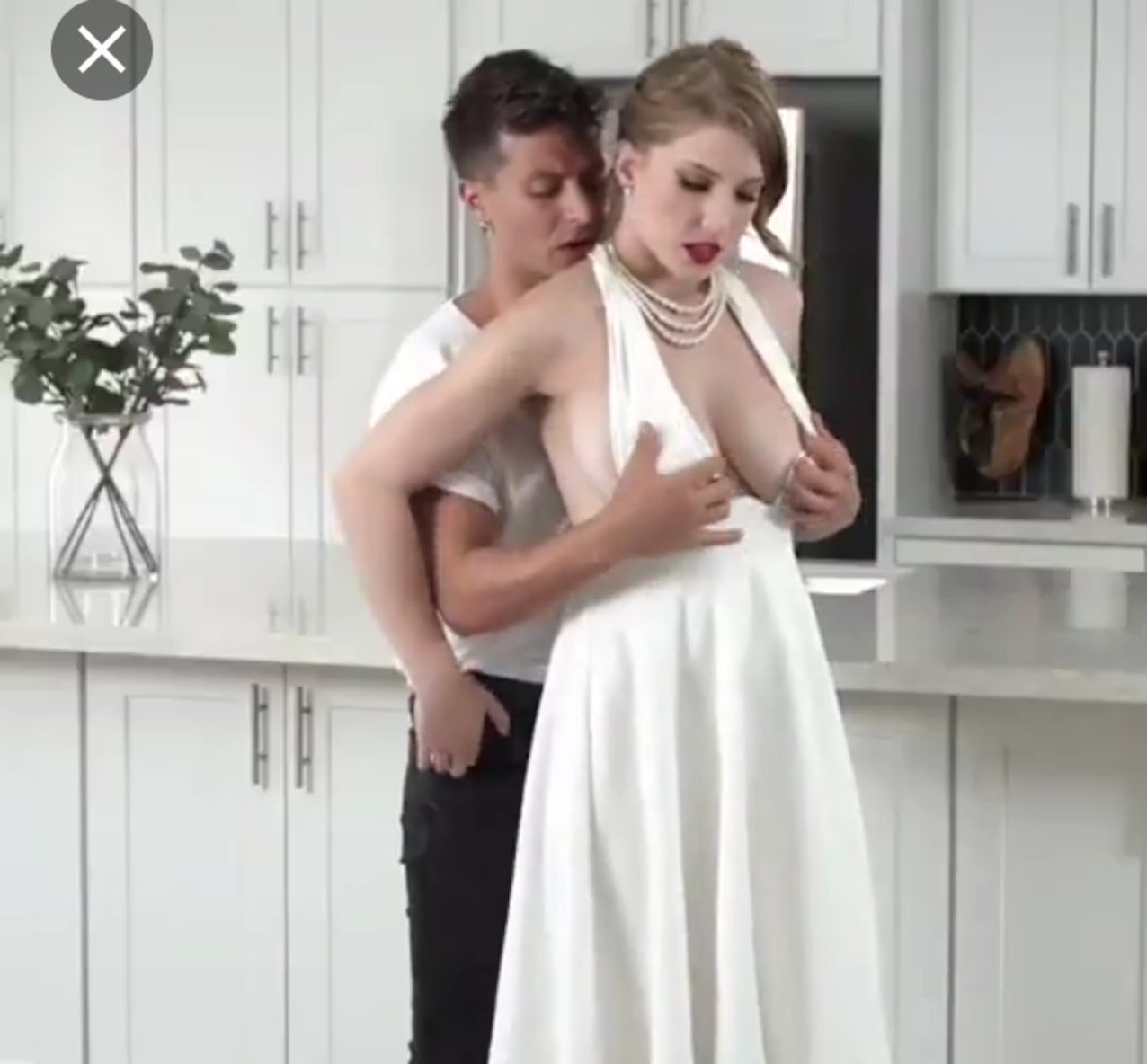 kitchen big tits sensual