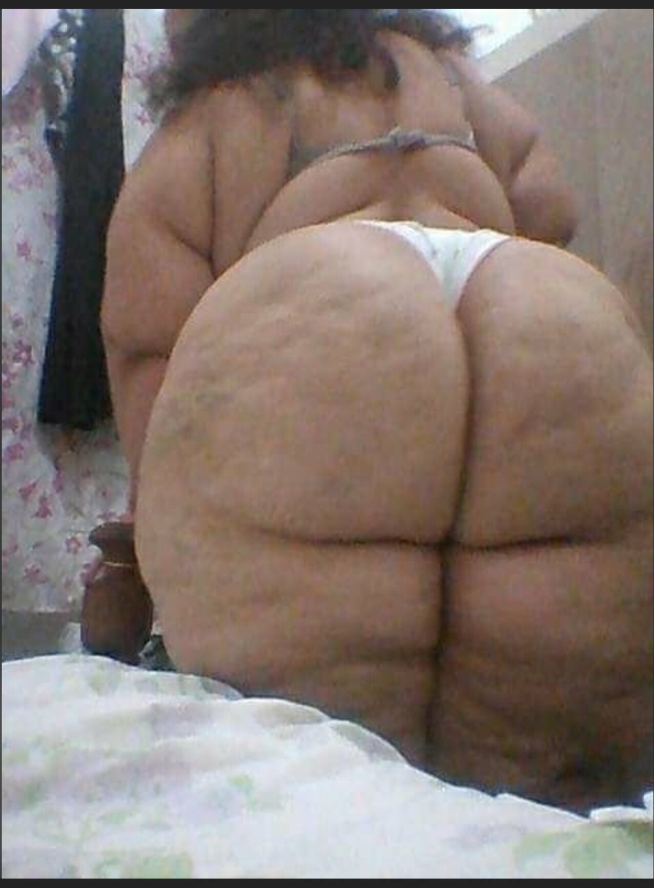 cellulite fat ass white panties