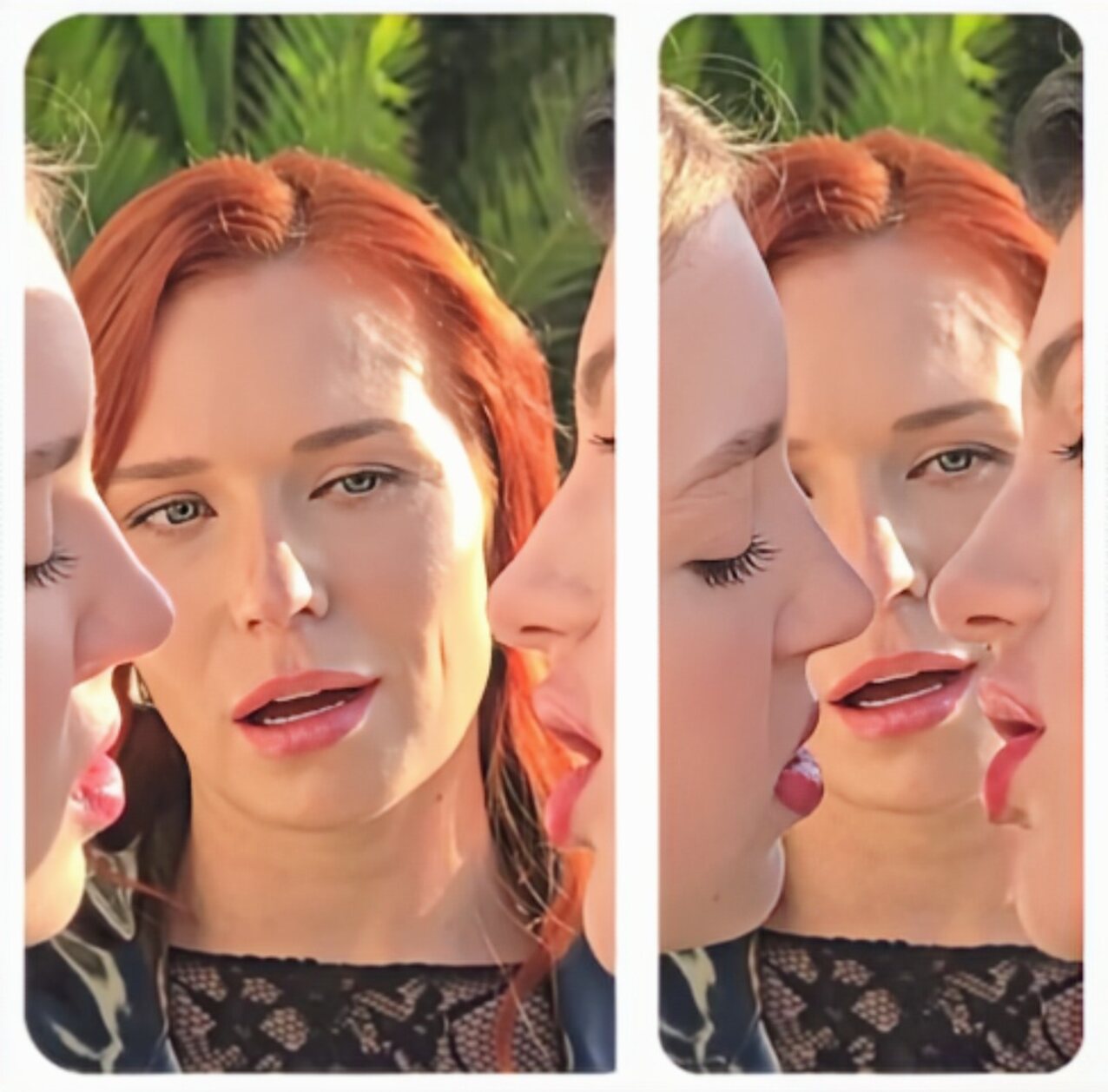 threesome lesbian redhead