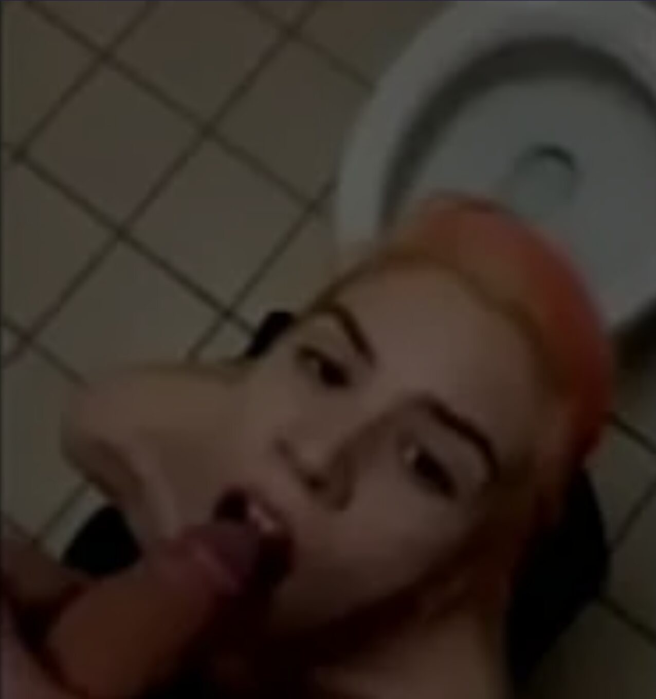 bathroom piss drinking redhead