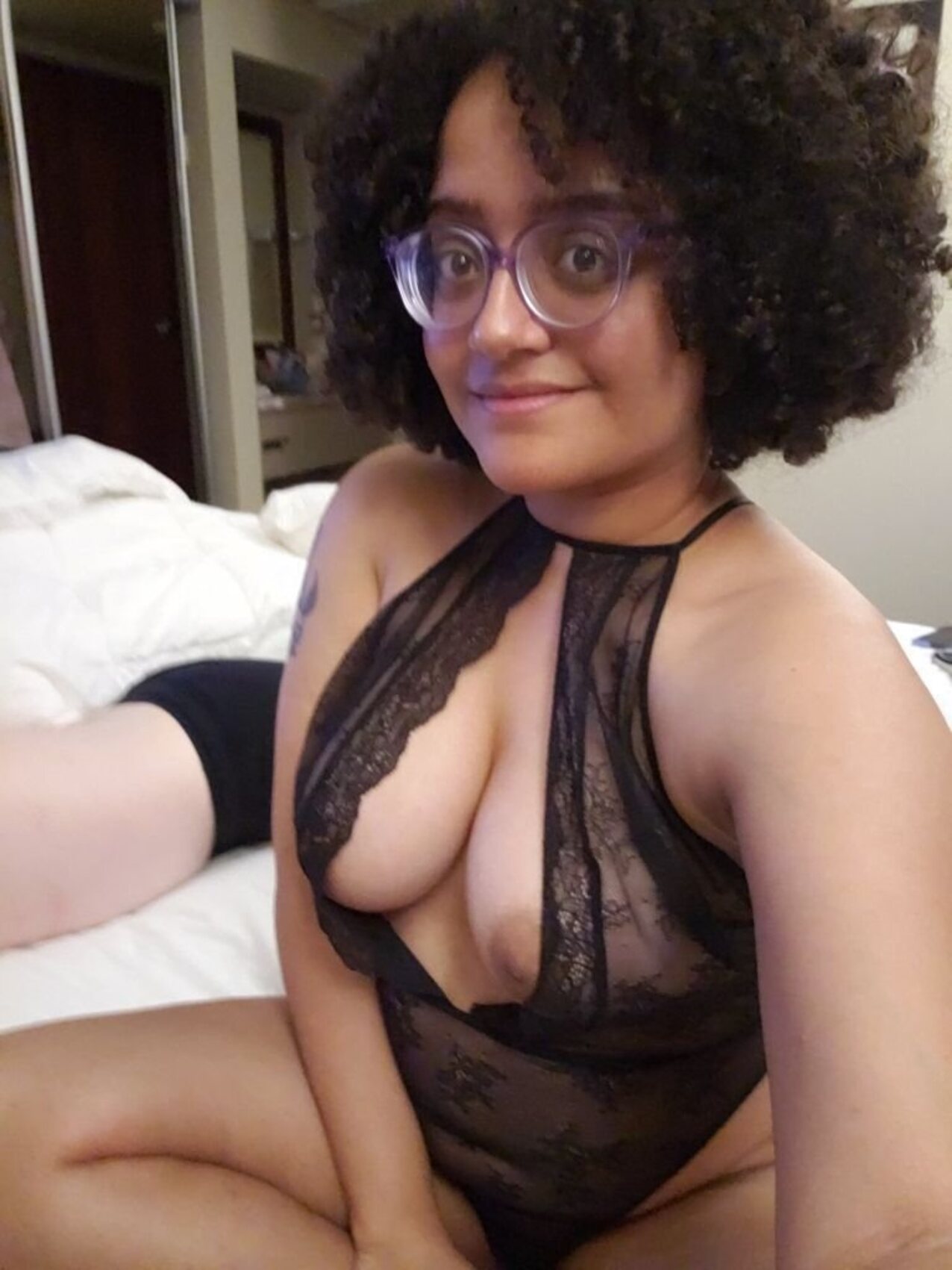 ebony curlyhair glasses