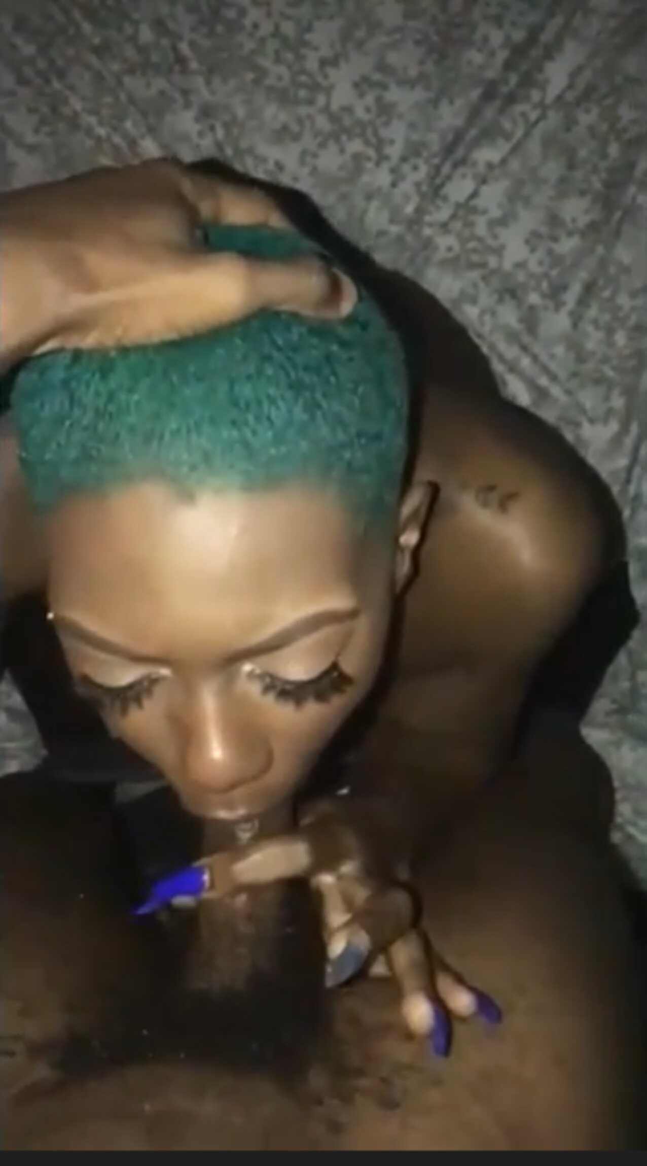 ebony black green hair