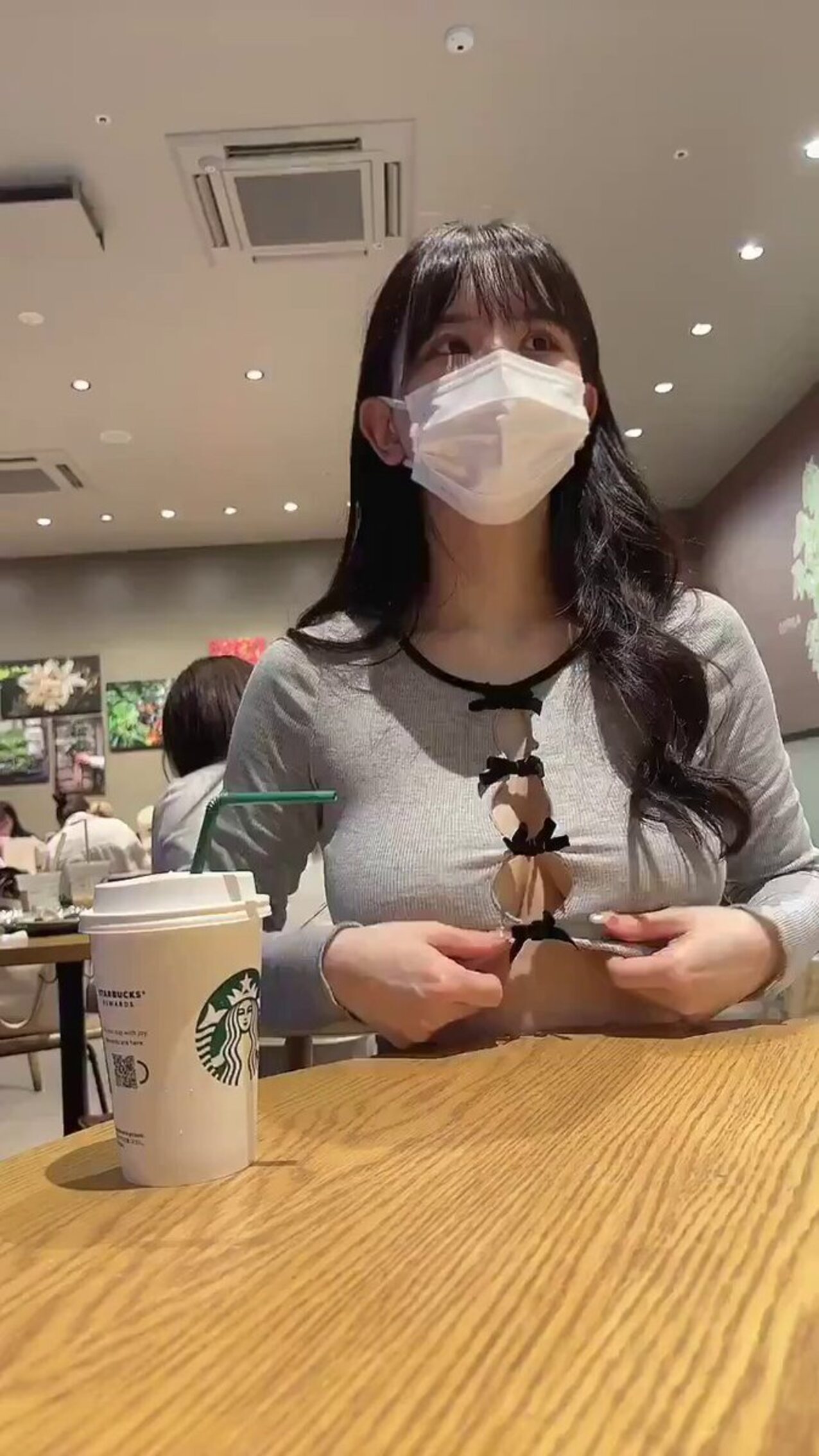 asian brunette masked