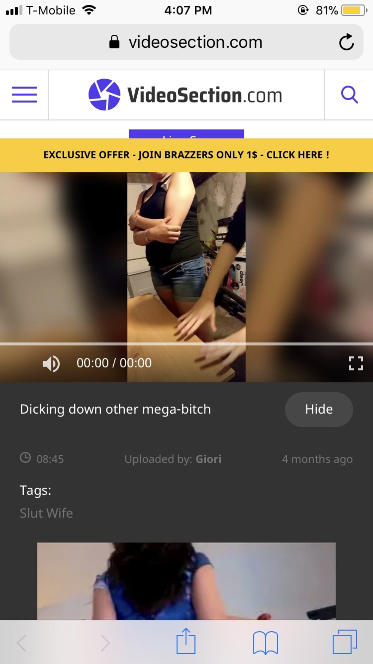 dark hair garage slut wife