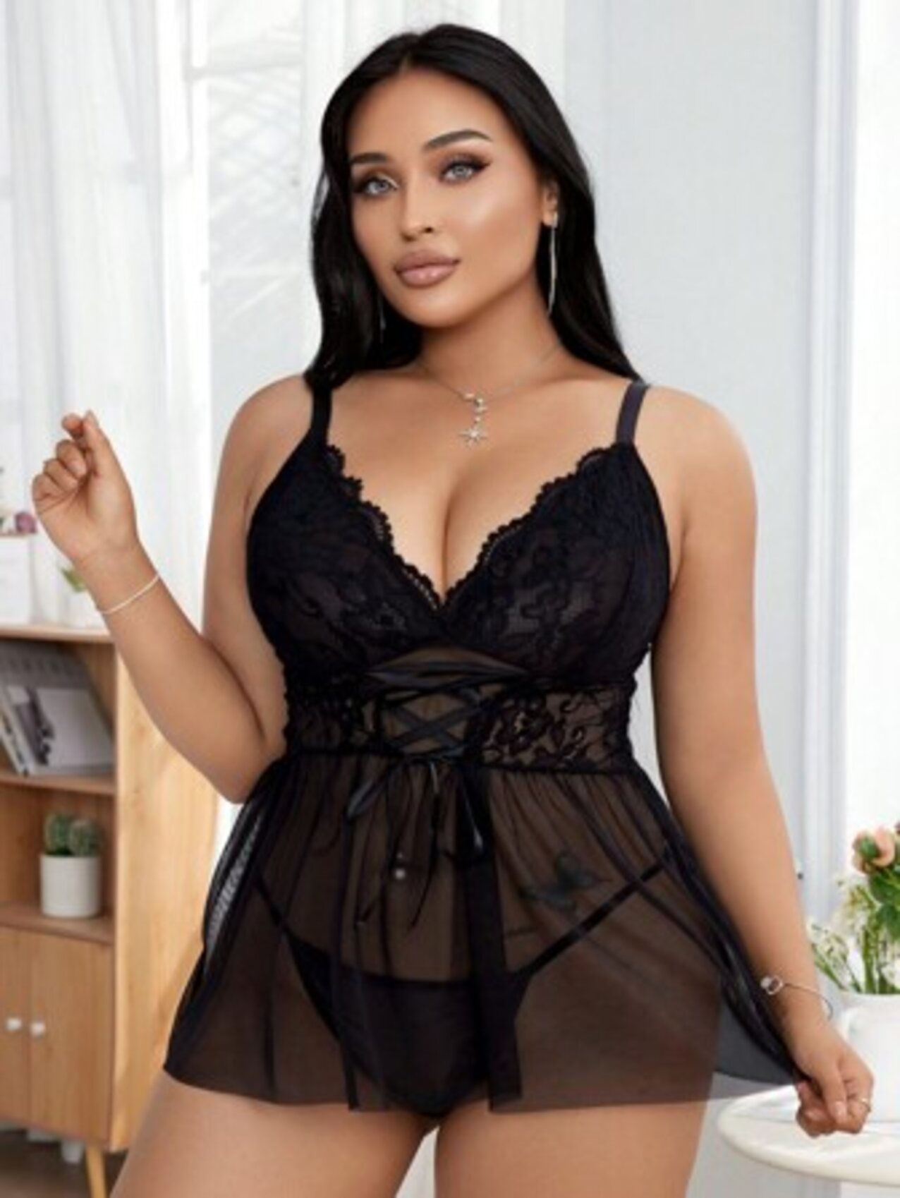 brunette busty model