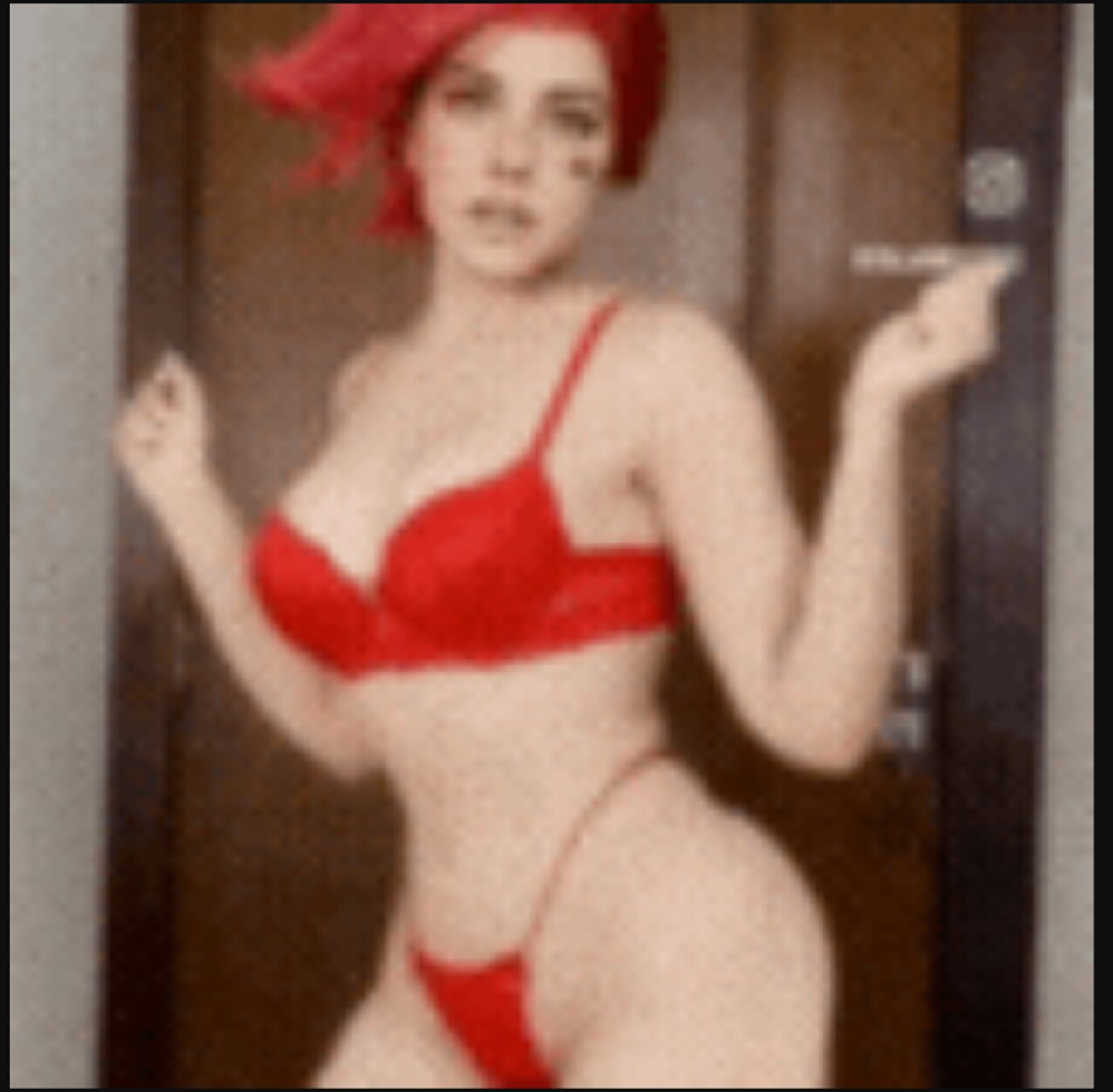 redhead red red underwear