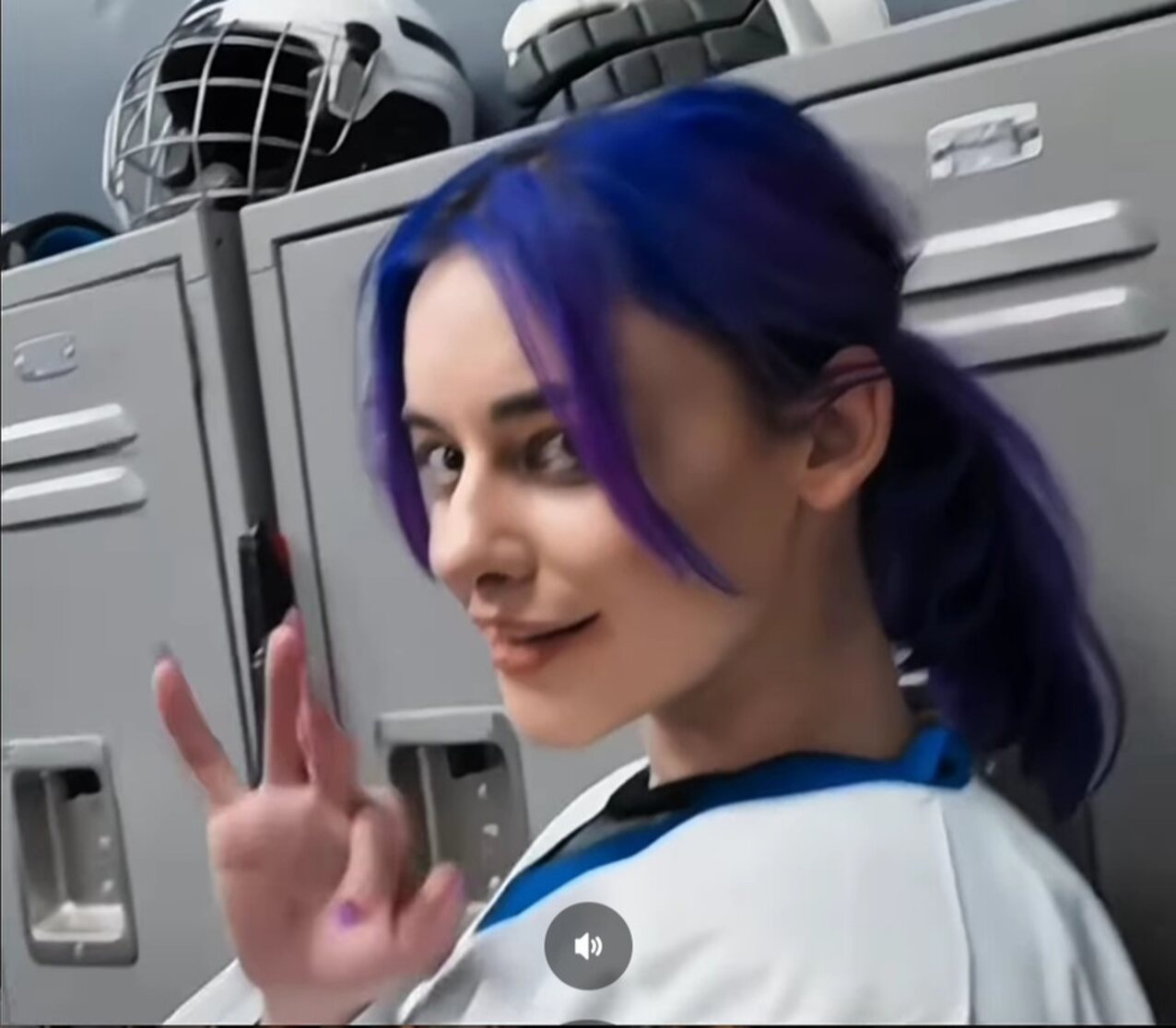 blue hair cute porn stat