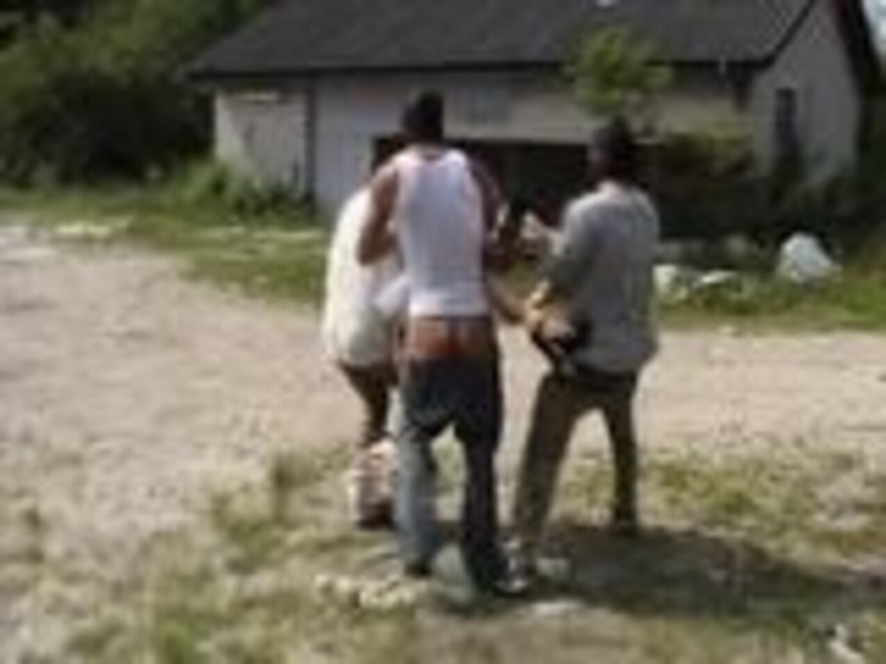 blonde masked men outdoor
