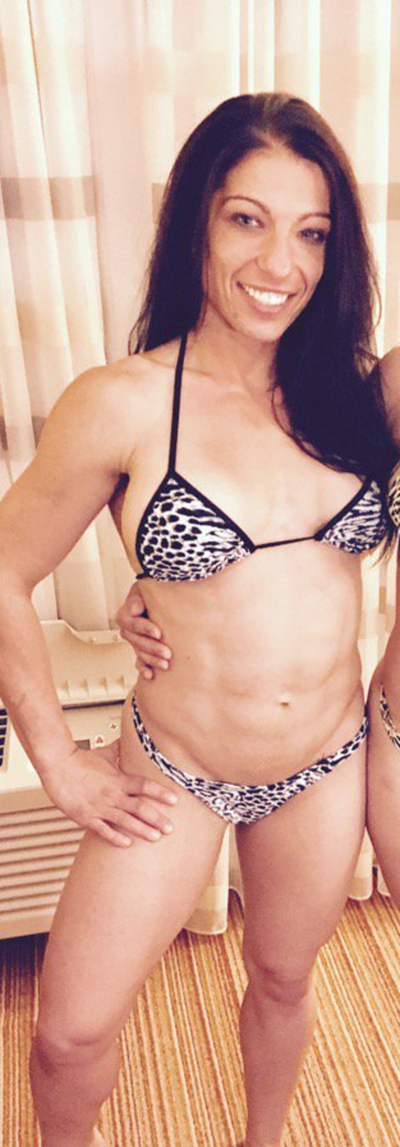 skinny athletic brunette