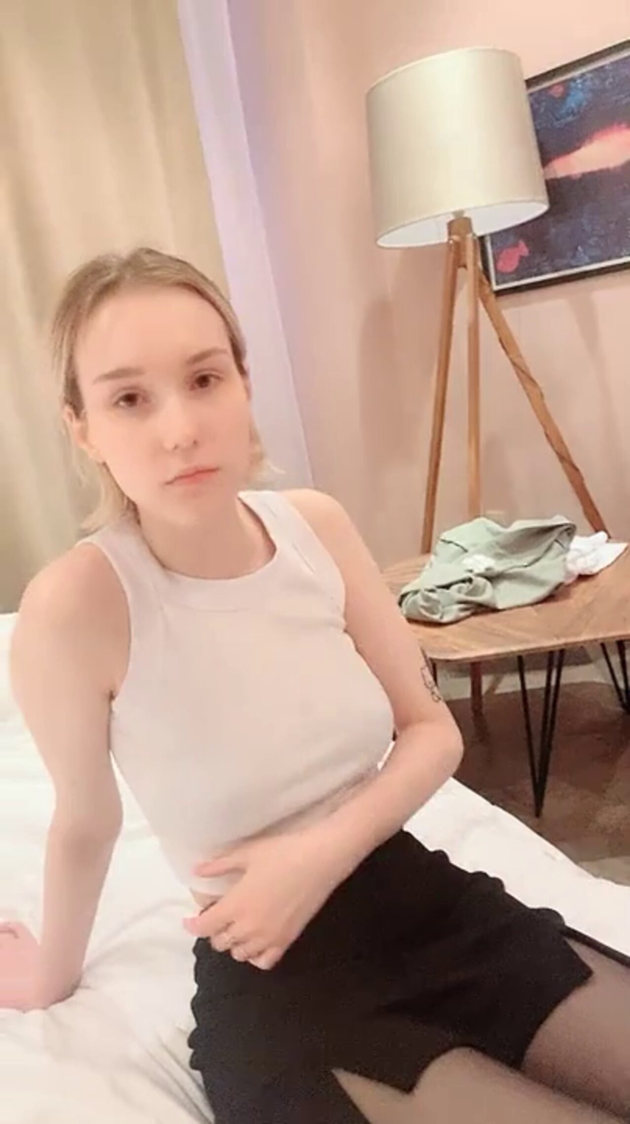 blond beauty sad looking