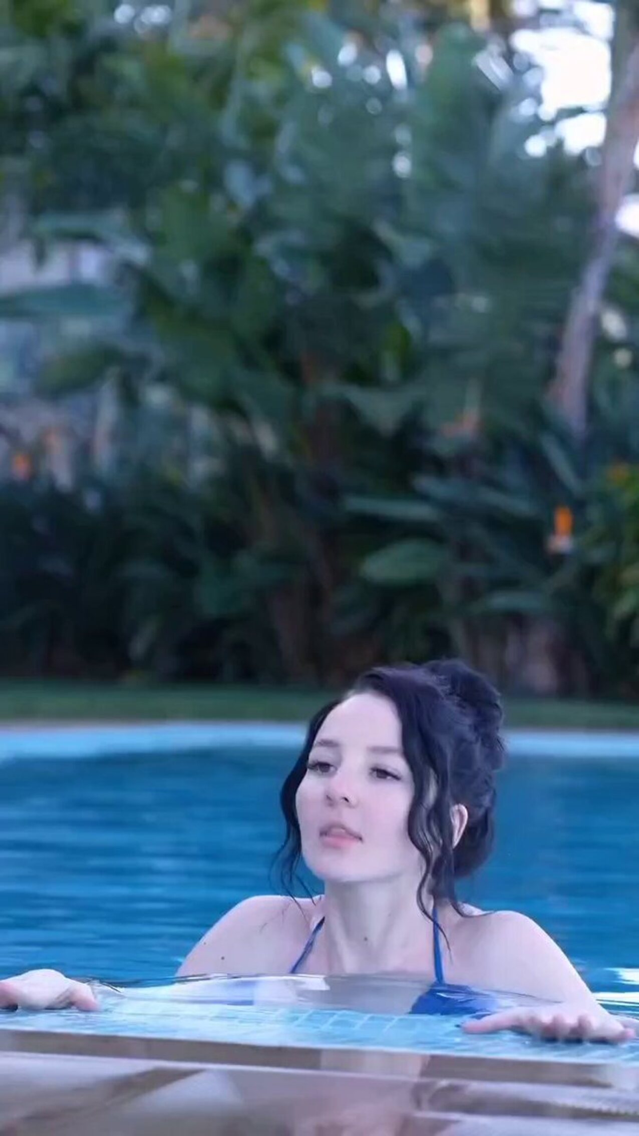 pool brunette big tits