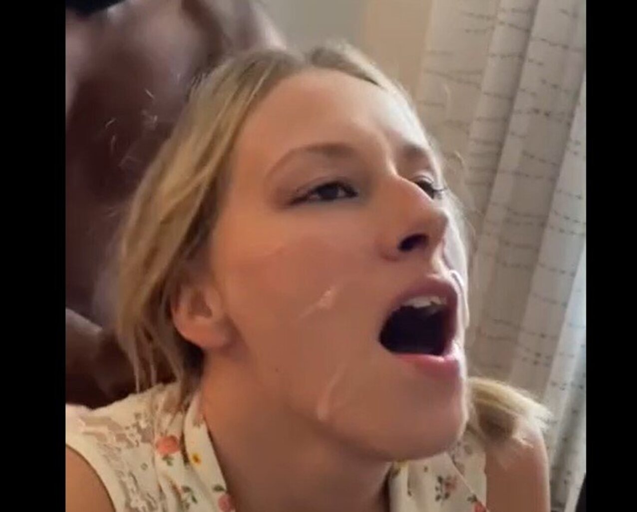 cum facial blond