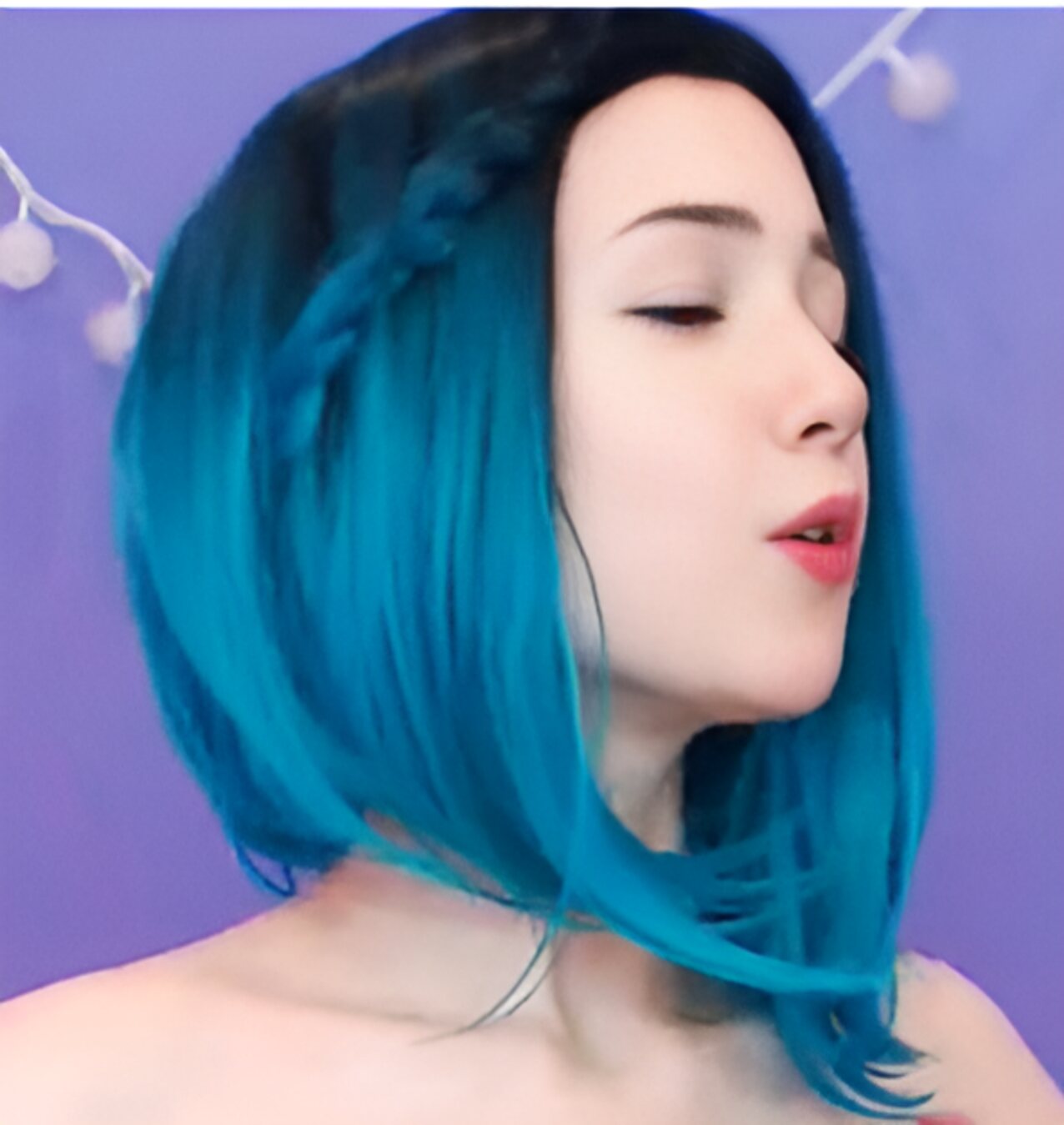 blue asian blue hair