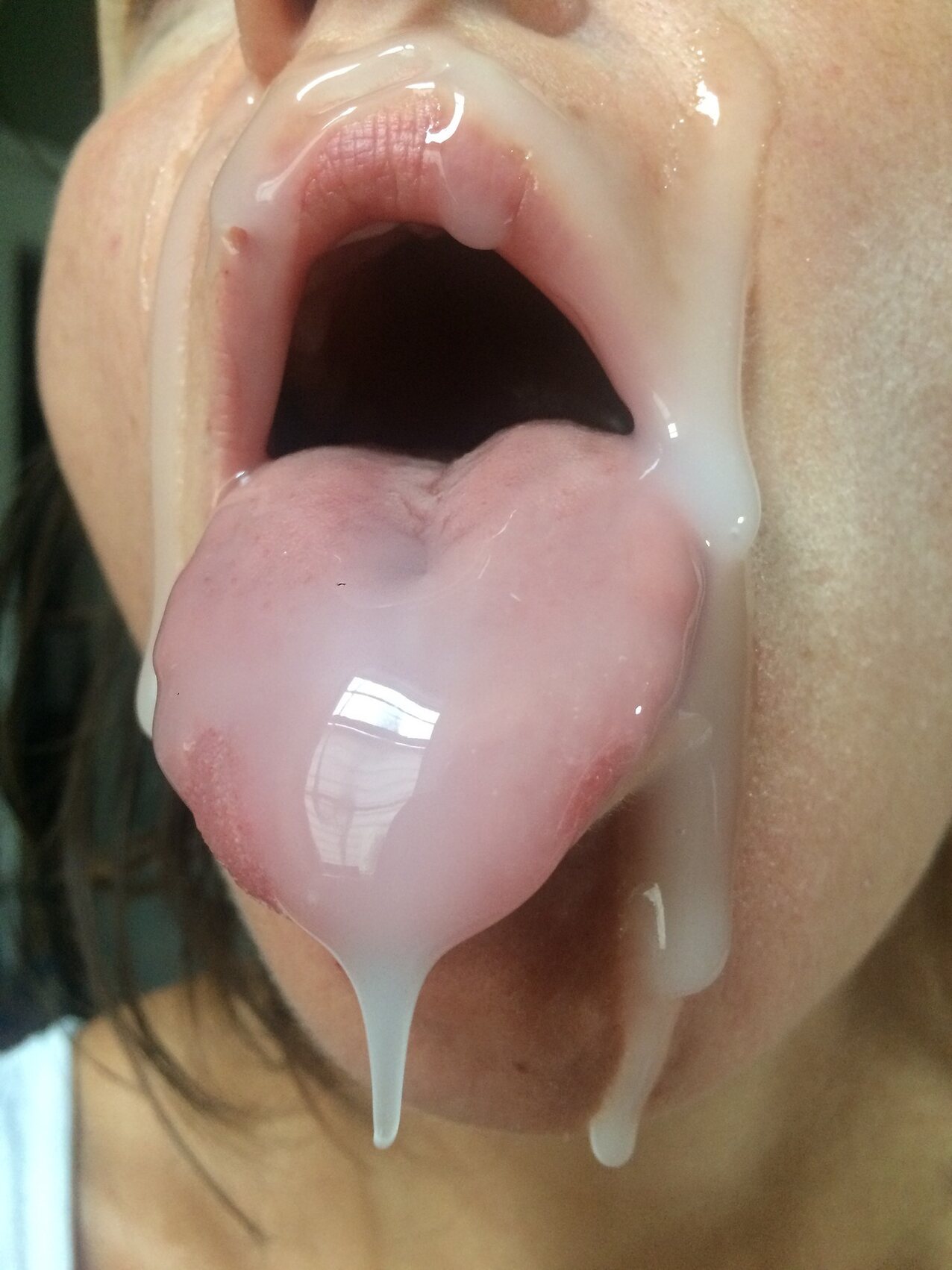 cum tongue face