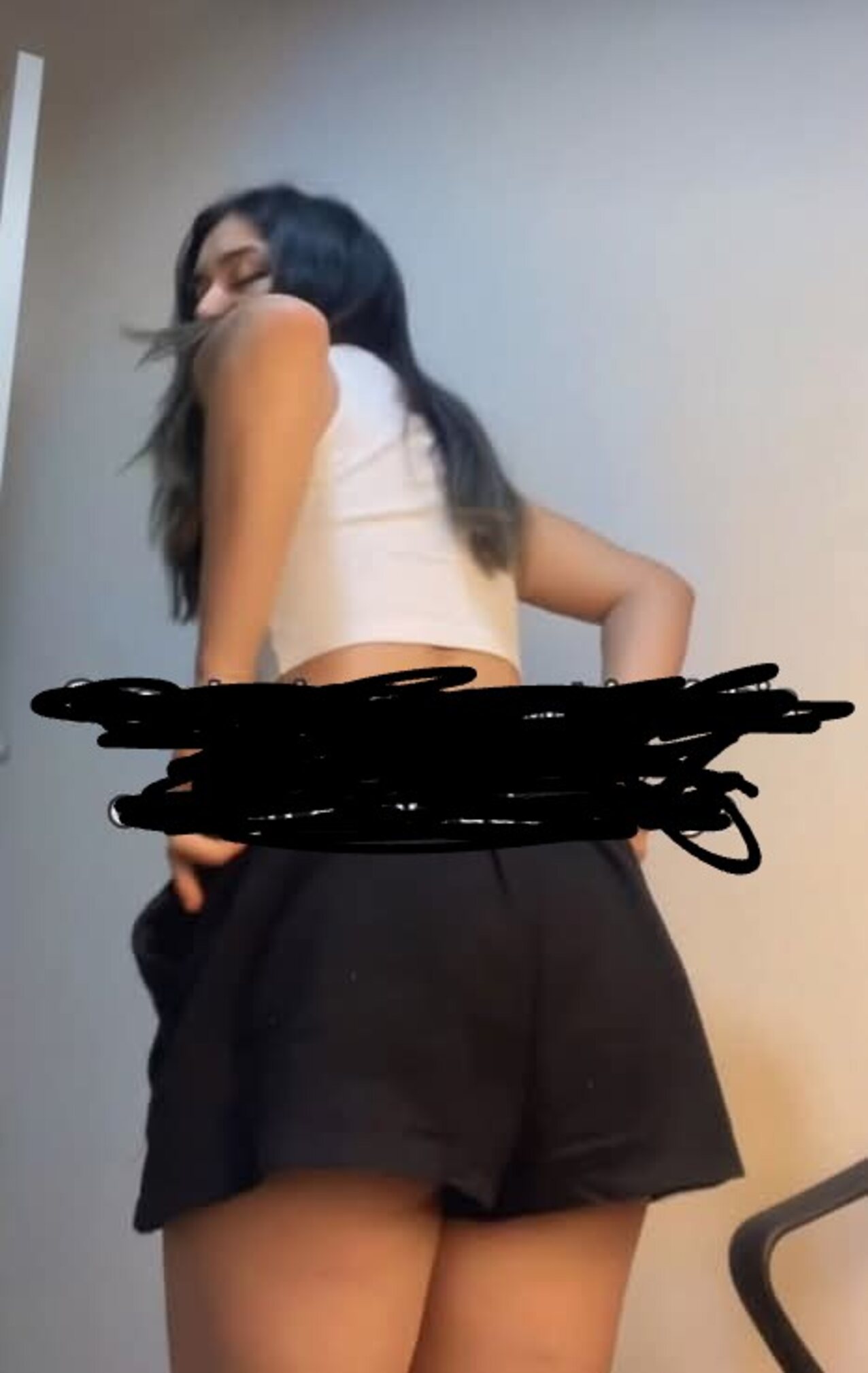 brunette skirt undrrssing
