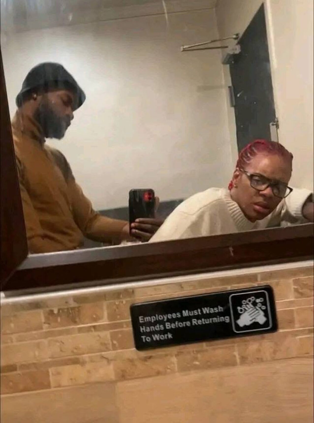 office bathroom quickie