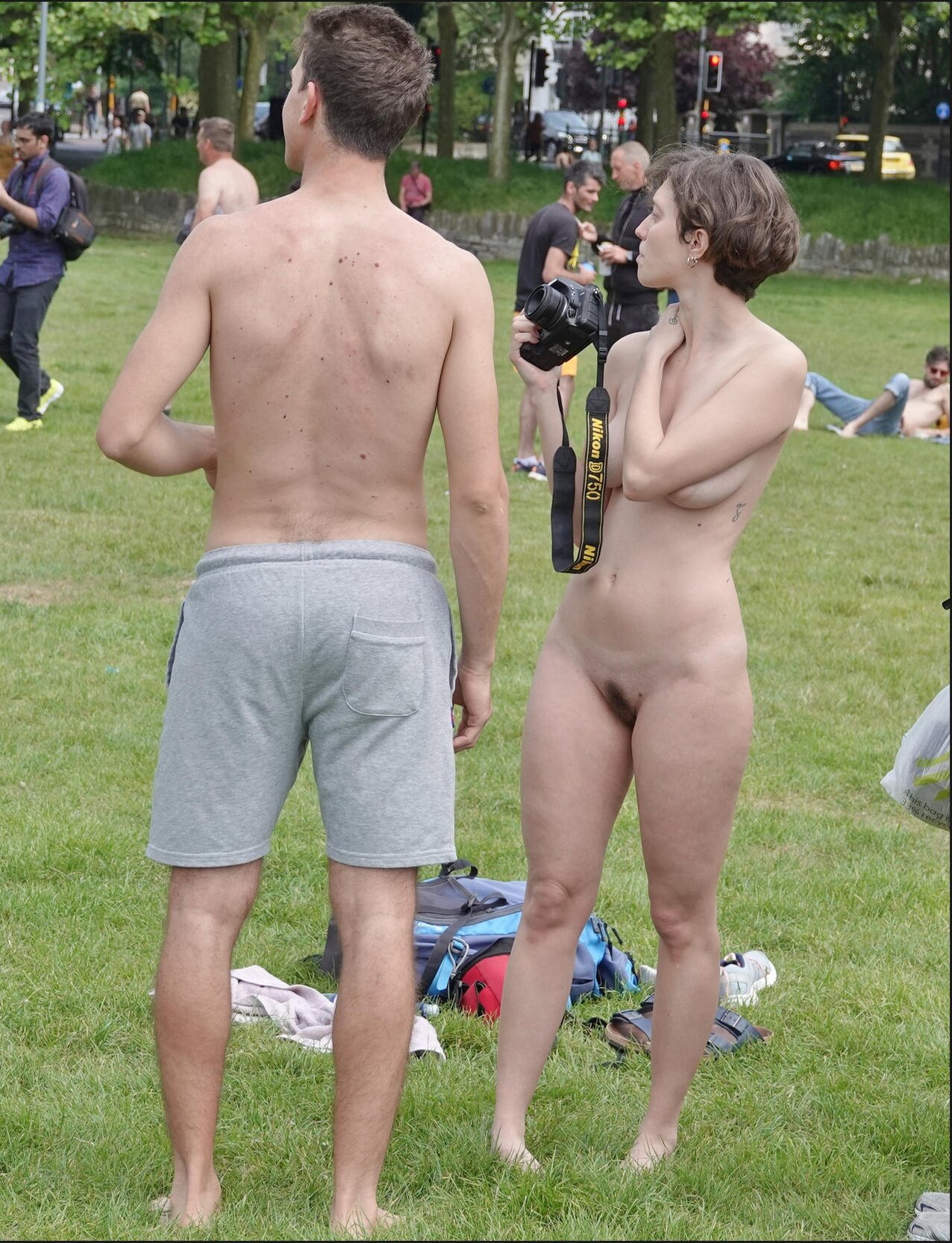 model only one naked naked in public