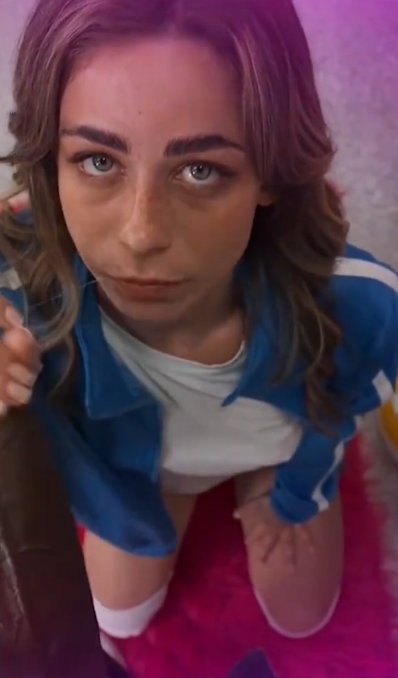 blonde pretty eyes blowjob