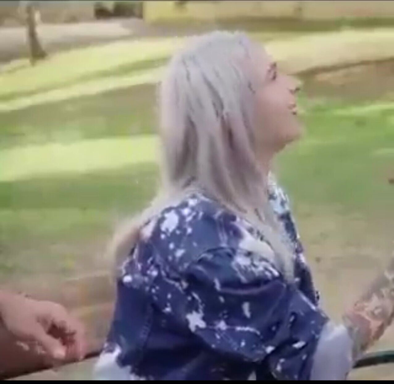 blonde public park