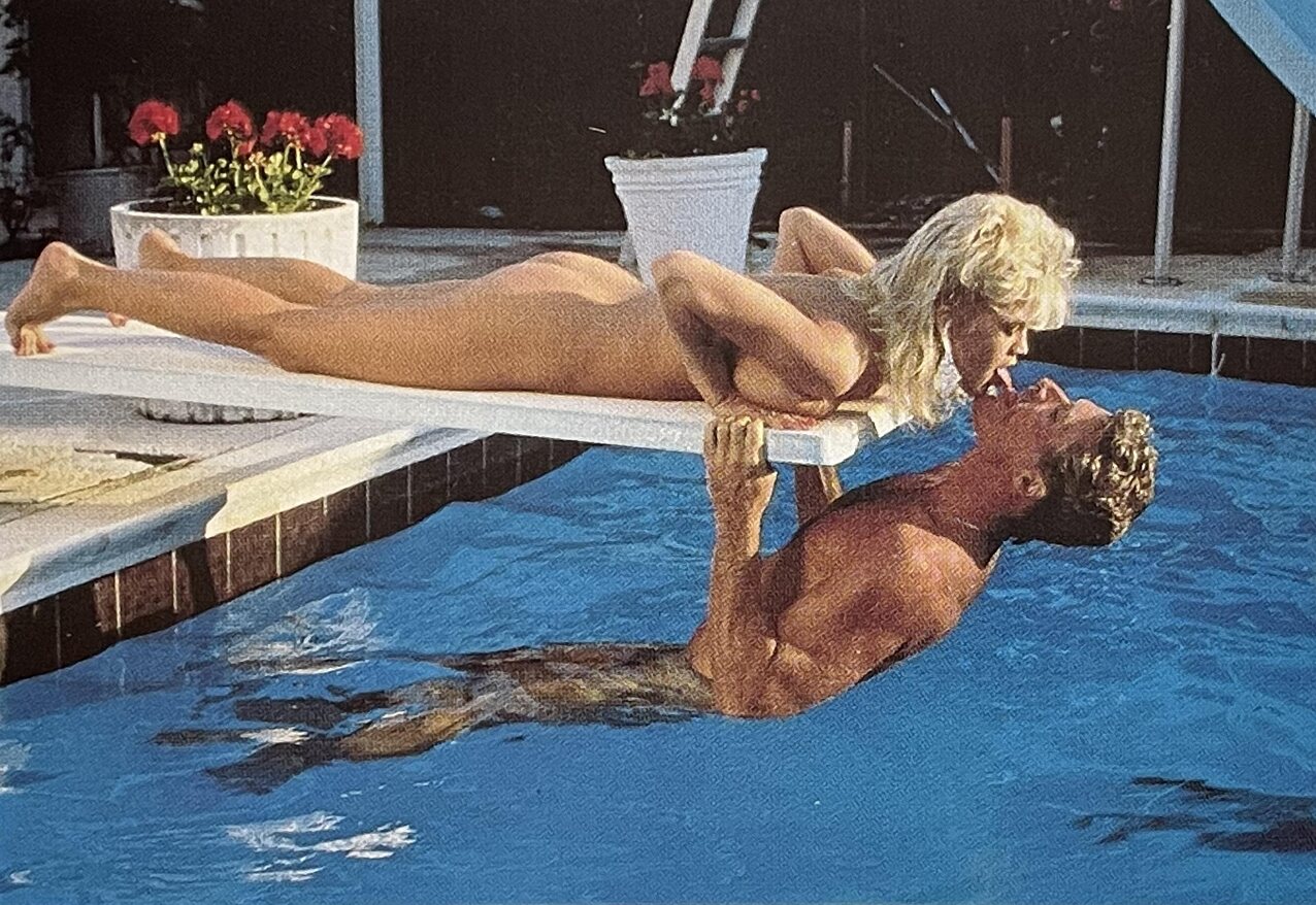 vintage pool skinny dipping