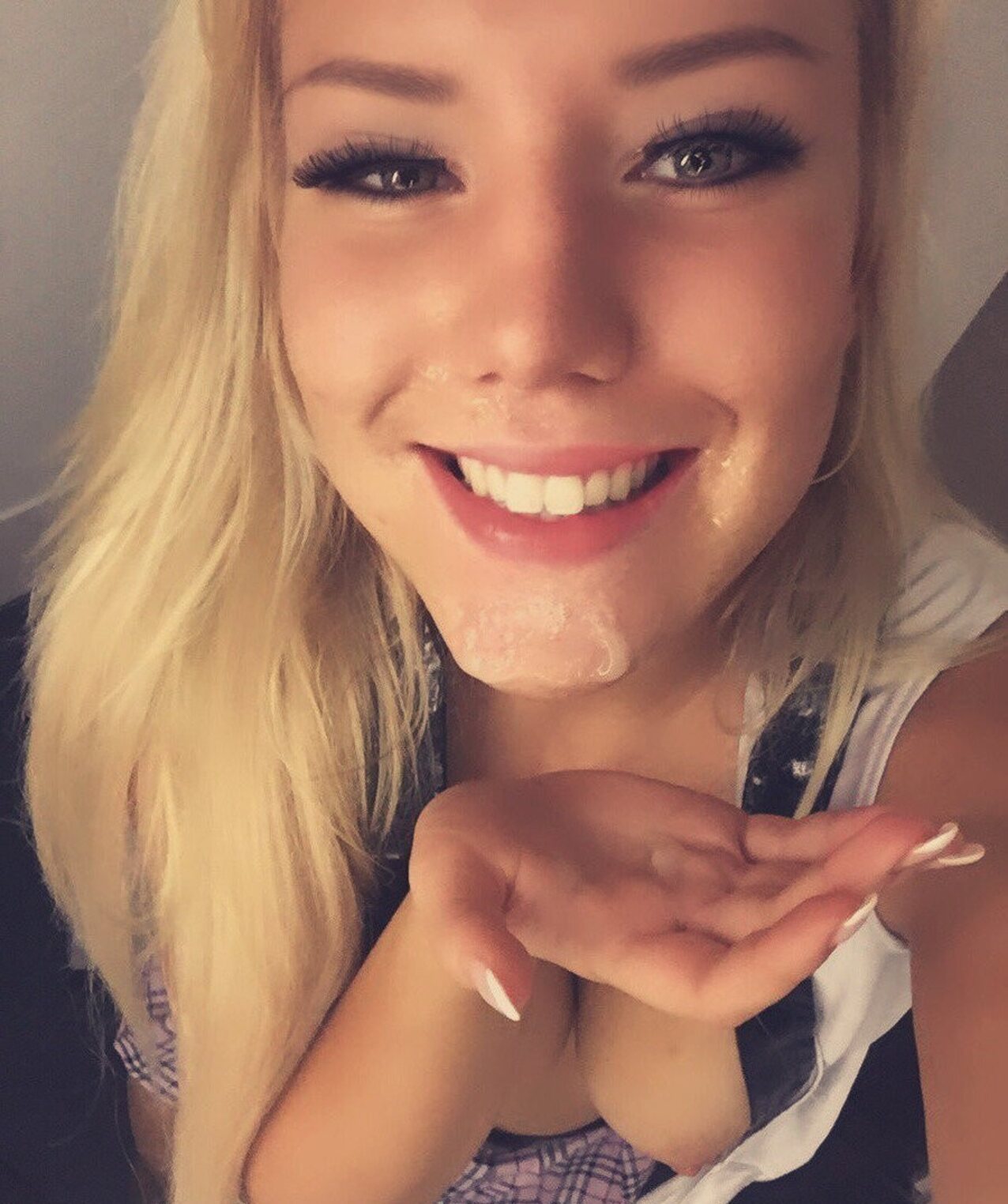 blonde cum eating cumshot