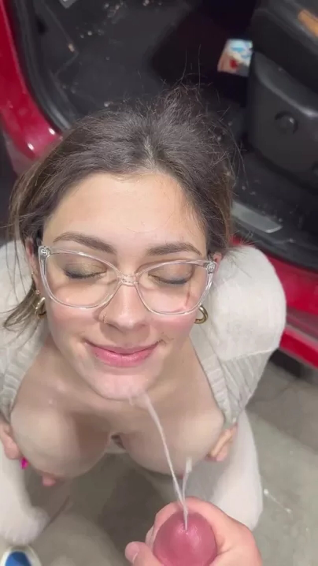 big tits cumfacial glasses
